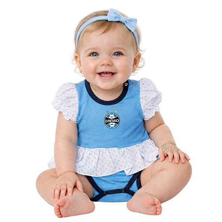 Body Vestido Grêmio Bolinhas Oficial