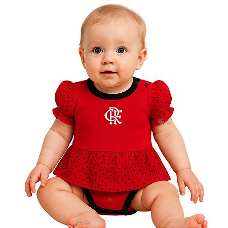 Body Vestido Flamengo Bolinhas Oficial