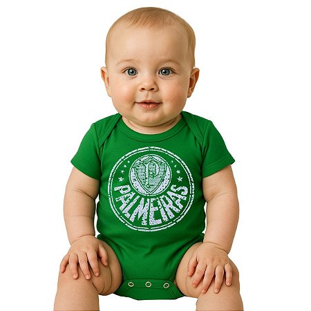 Body Bebê Palmeiras Verde Escudo Oficial
