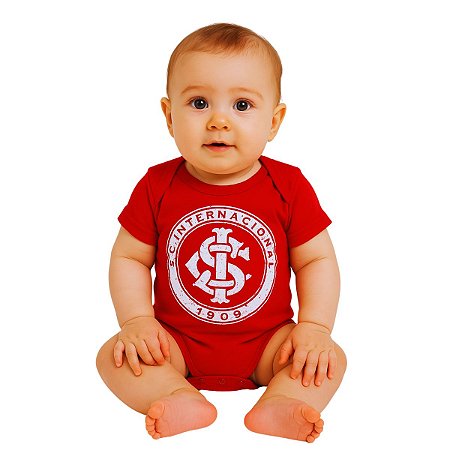 Body Bebê Internacional Vermelho Escudo Oficial