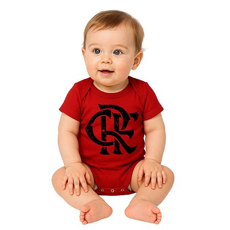 Body Bebê Flamengo Vermelho Escudo Oficial