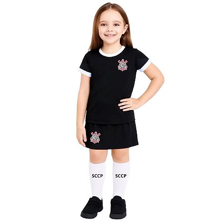 Uniforme Infantil Corinthians Artilheira Feminino Oficial