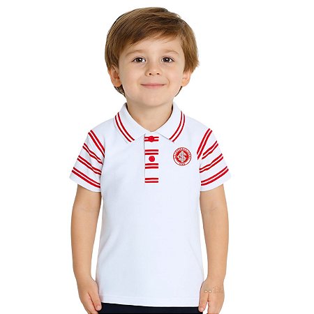 Camisa Infantil Internacional Polo Branca Oficial