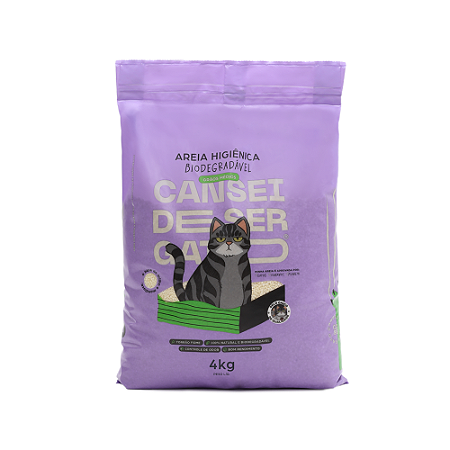 Areia higiênica biodegradável para gatos 4kg grãos médios