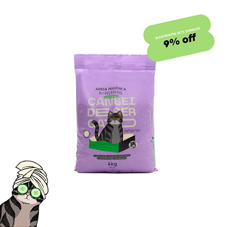 Areia higiênica biodegradável para gatos 4kg grãos médios