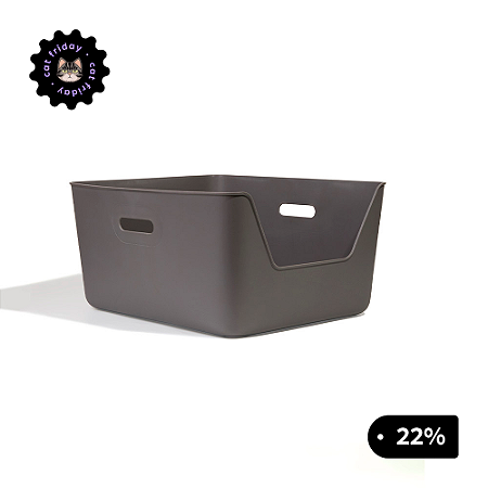 Caixa de areia higiênica para gatos cinza