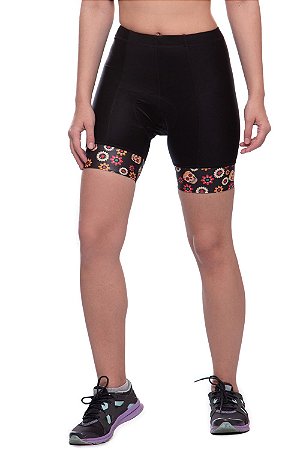 bermuda nordico shorts feminino ciclismo skull