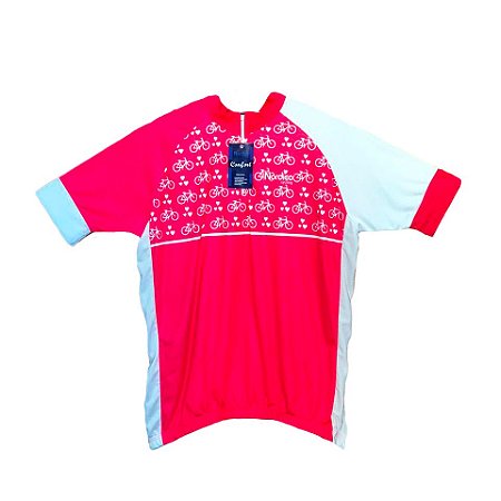camisa ciclismo feminino nordico bikes plus size zíper curto ref 1231