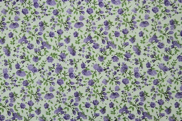 Encontre Tecido para Patchwork Floral Lilás e Verde - Armazém da Arte