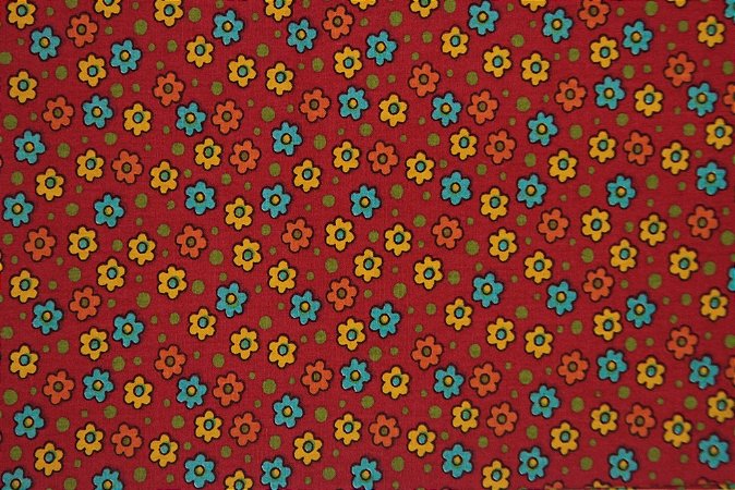 Tecido para Patchwork AL Floral Pequeno Vermelho (0,50m x 1,50m)