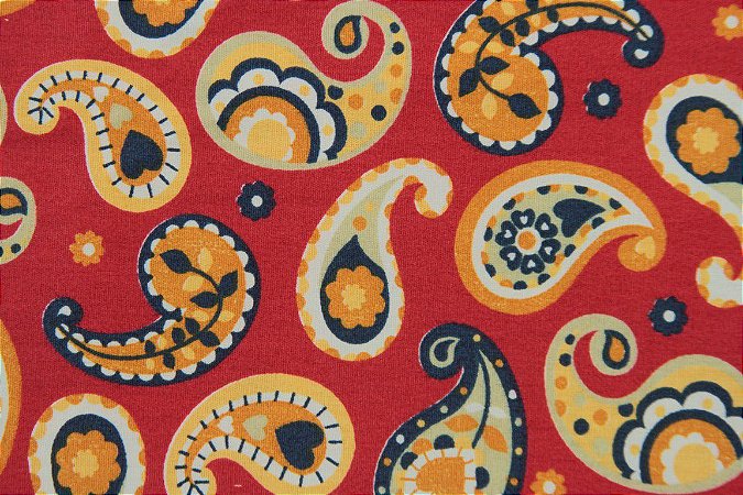 Tecido para Patchwork Marrakesh Paisley fd. Vermelho (0,50m x 1,50m)