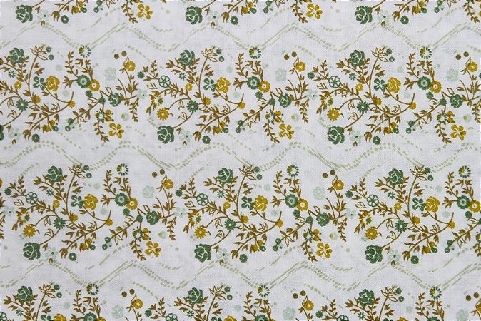 Tecido para Patchwork Floral Verde Claro (0,50m x 1,50m)