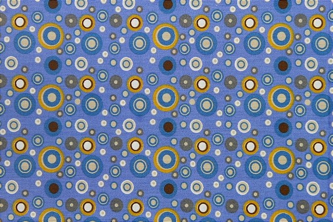 Tecido para Patchwork Bolas Azul (0,50m x 1,50m)