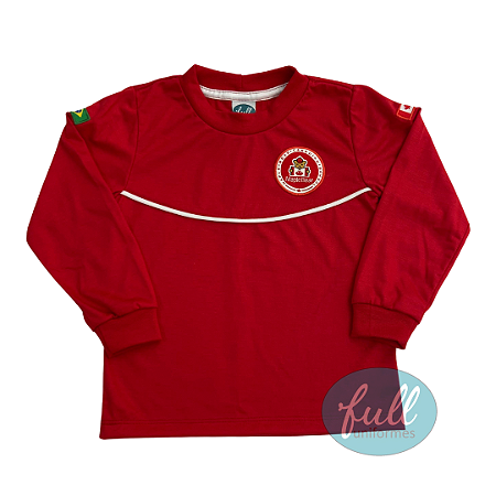 Camiseta Manga Longa Vermelha Infantil Maple Bear
