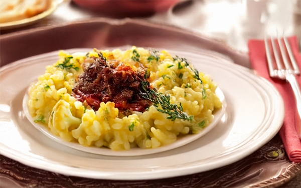 Ragu de Carne com Arroz de Couve-flor