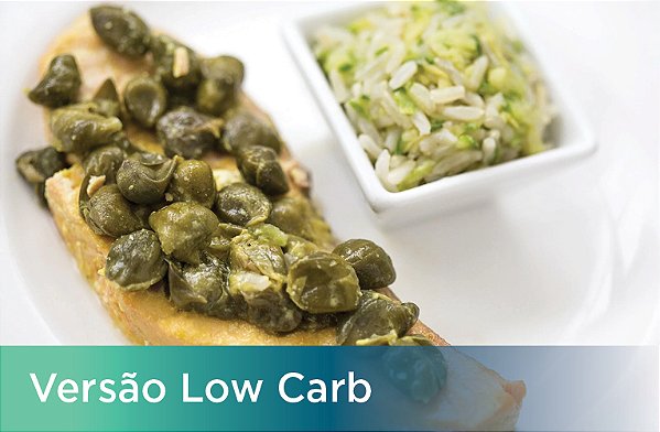 Salmão ao Molho de Alcaparras e Abobrinha Assada (Low Carb)