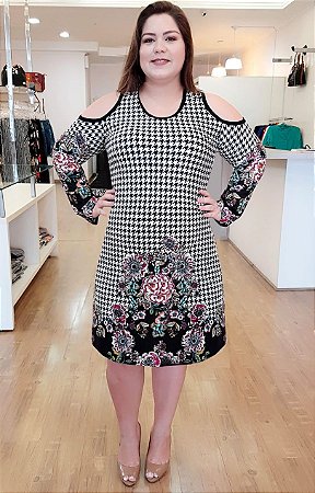 vestidos xadrez plus size