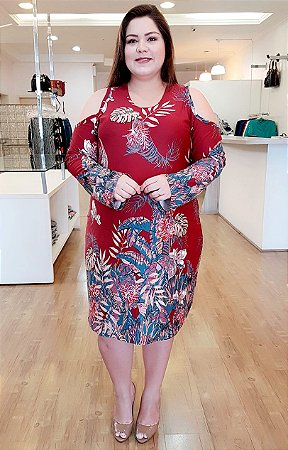 vestido com barrado floral
