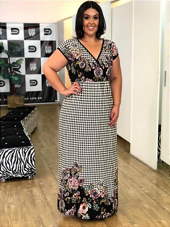 vestido longo plus size viscolycra