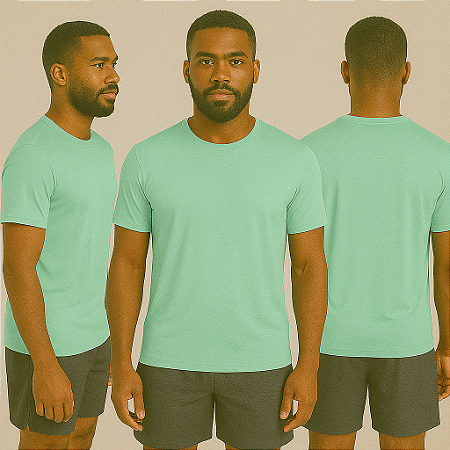 Camiseta Manga Curta Lisa Sport Dry Azul Acqua