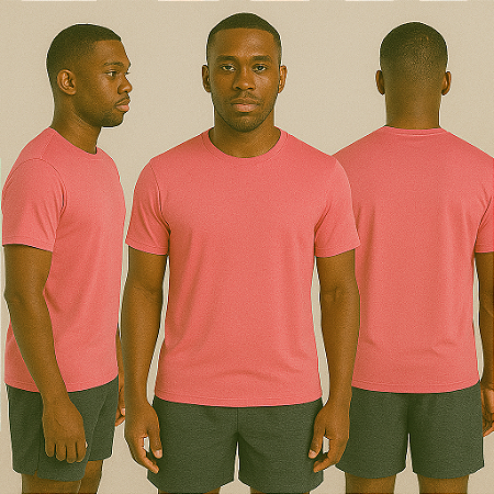 Camiseta Manga Curta Lisa Sport Dry Rosa Morango
