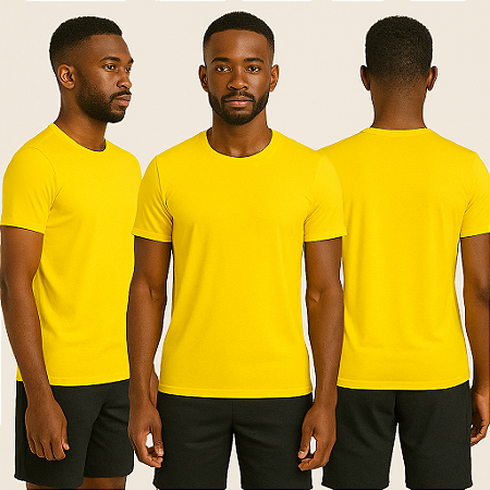 Camiseta Manga Curta Lisa Sport Dry Amarelo
