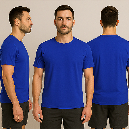 Camiseta Manga Curta Lisa Sport Dry Azul Royal
