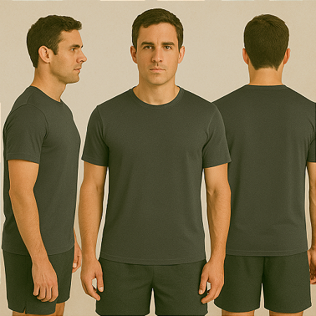 Camiseta Manga Curta Lisa Sport Dry Cinza Chumbo