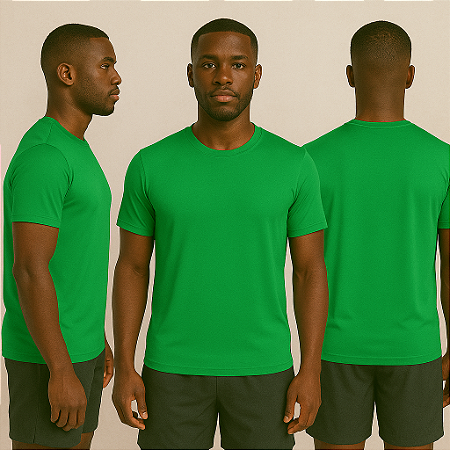 Camiseta Manga Curta Lisa Sport Dry Verde Amazonia