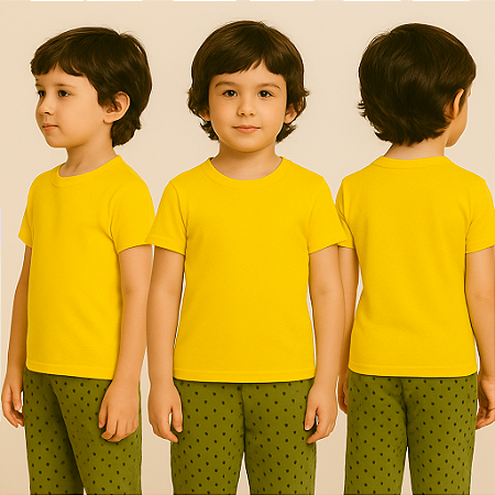 Camiseta Infantil Manga Curta Sport Dry Amarelo
