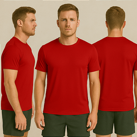 Camiseta Manga Curta Urban Dry 100% Poliamida Premium Vermelha