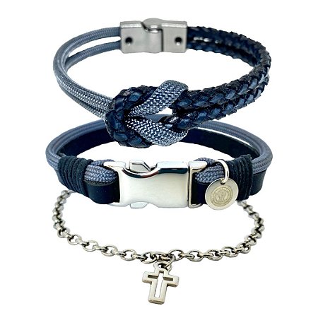 Kit 3 Pulseiras Masculinas Santorini