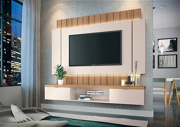 Home suspenso Turquia 1.8 c/ Led - Off White c/freijó HB