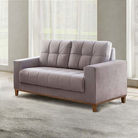 Sofá 2 Lugares Romênia - Tecido veludo rosê RDM