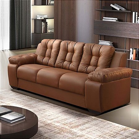 Sofá 3 lugares Estocolmo - korano marrom RDM