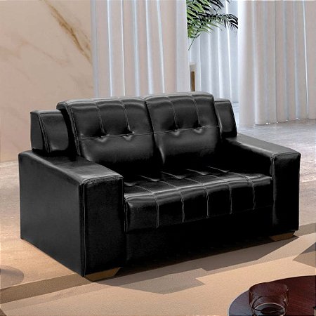 Sofá 2 lugares Catar - korino coss preto RDM