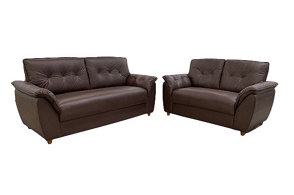 Conjunto estofado 3 e 2 lugares Oslo - Korino coss marrom RDM