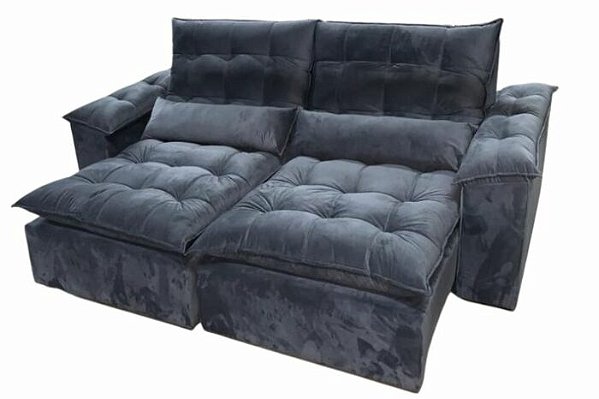 SOFA RETR SF.2710 ANTONELLA 230 - VELUDO PRETO (PE)