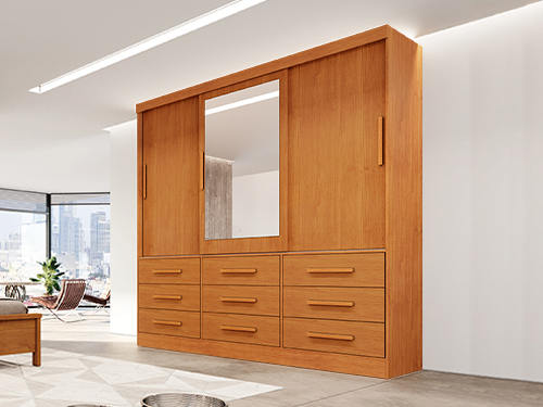 Armário 3 Portas Nexus - Nature c/ espelho BIA