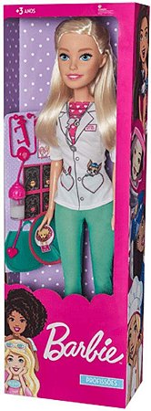 Barbie Boneca Profissões Veterinária 65 Cm Pupee