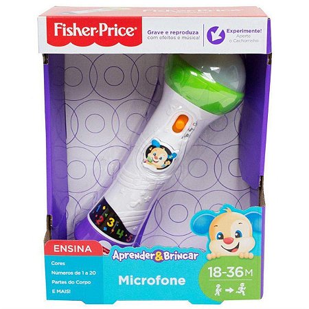 Microfone Aprender e Brincar, Fisher Price, Mattel