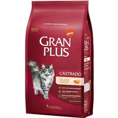 Ração Gran Plus Premium Especial Gatos Castrados Sabor Salmão e Arroz 10 kg