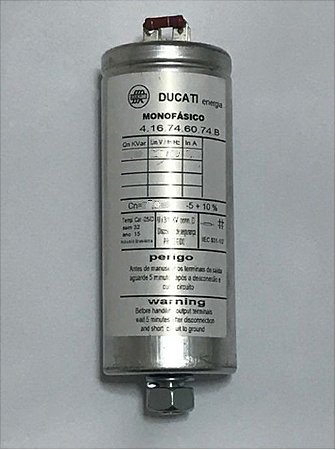 Capacitor monofásico 5,00kVAr/380V - Ducati Mono