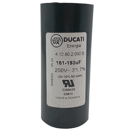 CAPACITOR PARTIDA ELETROLÍTICO DUCATI 161-193uF 250V - B