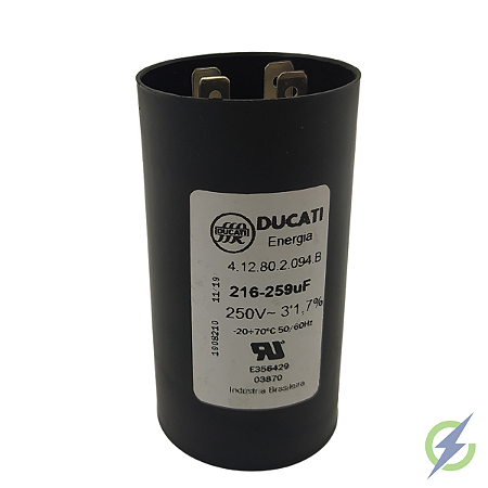 CAPACITOR PARTIDA ELET DUCATI 216-259MFD 330V - E