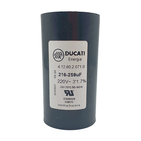 CAPACITOR PARTIDA ELET DUCATI 216-259uF 220V - D