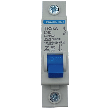 DISJUNTOR MONO DIN TERM TR3KA 1P 40A CURVA C - TRAMONTINA