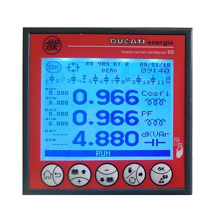 Controlador de Fator de Potência 8 Estágios Ducati Rego 8 RS485 RADIO
