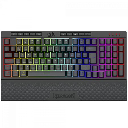 Teclado Gamer Redragon Shiva Pro 98, RGB, Wireless/Bluetooth, Membrana, ABNT2, Preto, K515RGB-PRO PT