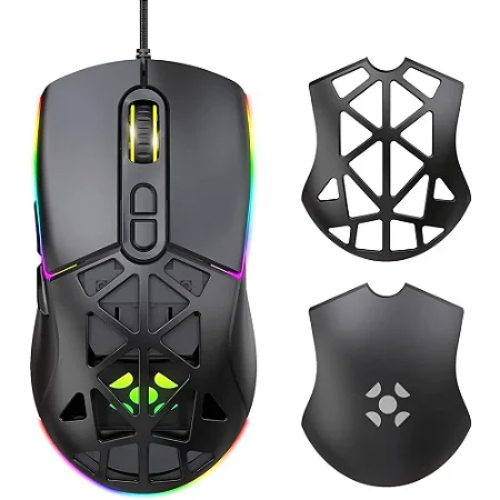 MOUSE GAMER COM FIO FORTREK STRIKER PRETO -23246